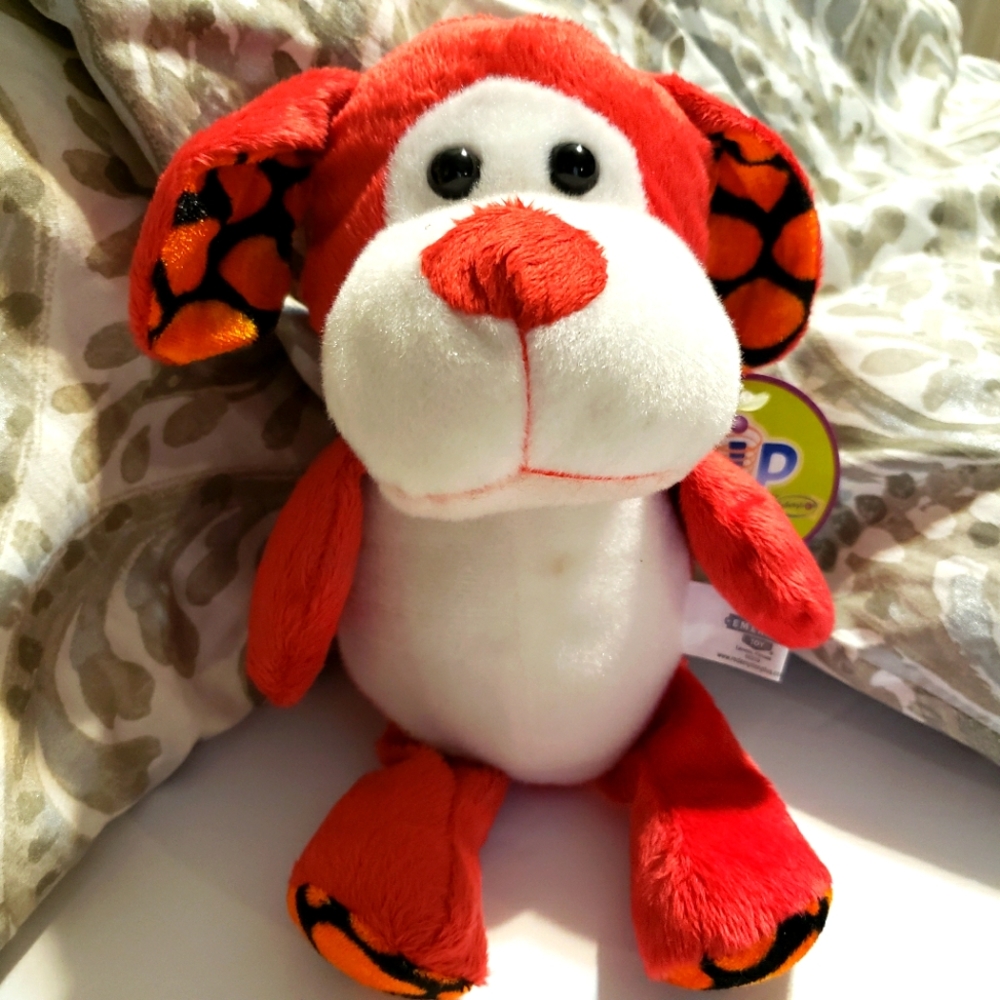 Red Dog Spotted Soft Plush Stuffed Animal Emerald Toy
